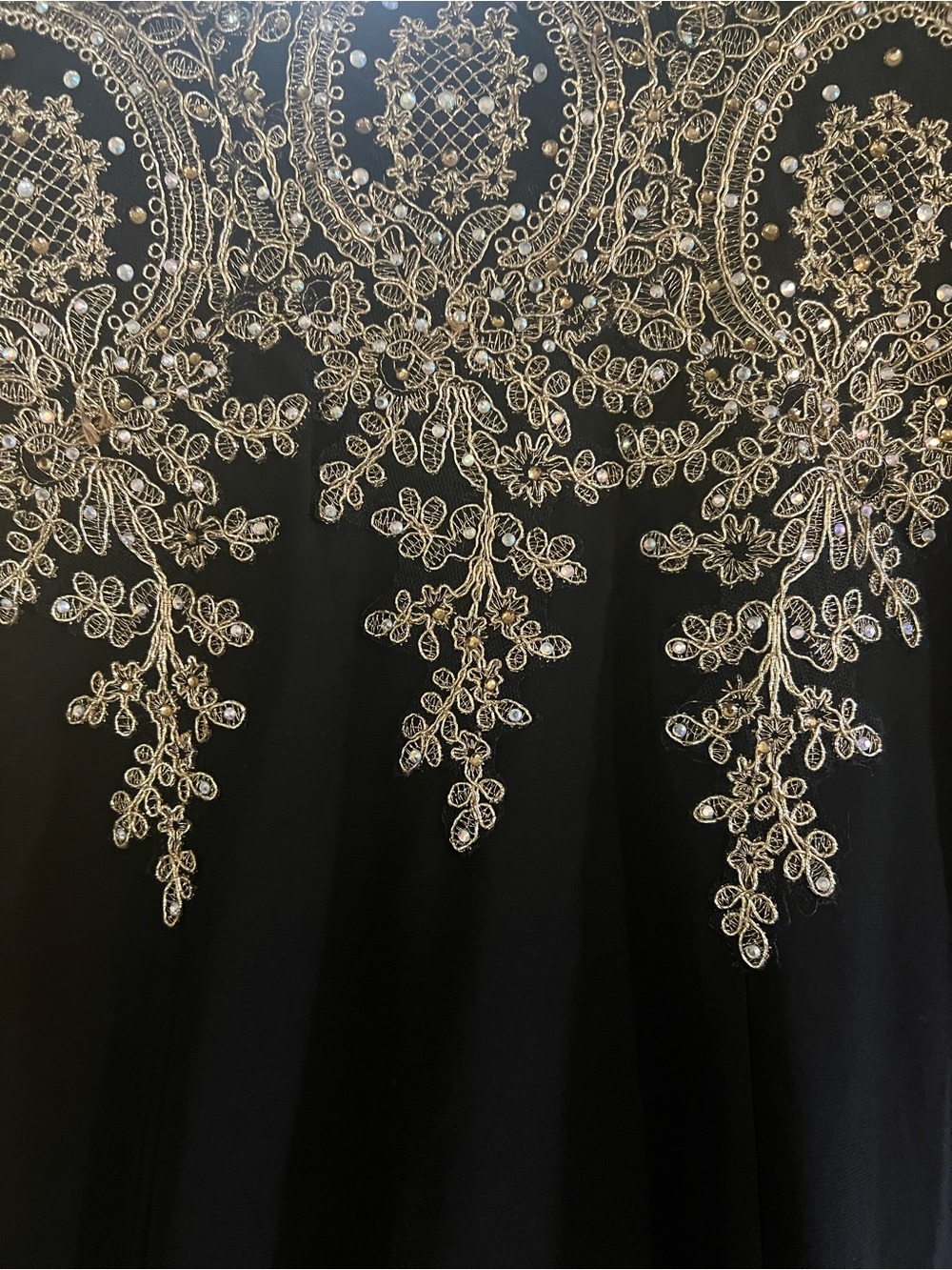 Xscape Black Gown with Gold Embellished Bodice - Picture 4 of 4